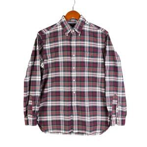 Ralph Lauren Oxford Cloth Stewart Plaid Long‎ Sleeve Shirt Tartan Mens Medium